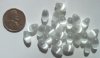 25 9x6mm White Fiber Optic Ovals
